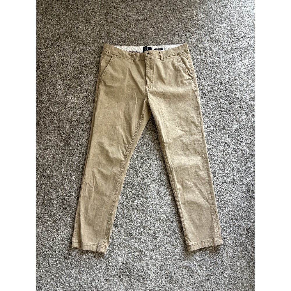 The Original Ben Sherman 5 Pocket Men's Beige Slim Fit Stretch Chino Pants 36x32